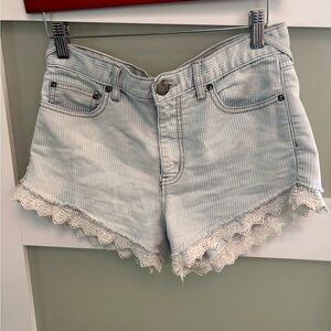 Free People Striped Jean Shorts Size 26